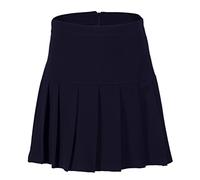 STAR FASHION New Kids Girls School Uniform Half Drop Waist Skirt Pleats Women’s All Round Pleated Plain Skirts with Zip Ladies Summer Skirt’s Schoolwear Navy 13-14 Years