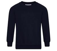 STAR FASHION New Kids Unisex School Uniform Jumper for Girls/Boys Long Sleeve Solid Style Crew Round Neck Sweatshirt Kid’s Sweater Ages 2-14 Years Navy