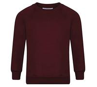STAR FASHION New Kids Unisex School Uniform Jumper for Girls/Boys Long Sleeve Solid Style Crew Round Neck Sweatshirt Kid’s Sweater Ages 2-14 Years Maroon
