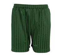 STAR FASHION New Kids Unisex Shadow Stripe Shorts Girls/Boys PE School Gym Football Sports Pull up Shorts Playing Games Children Sportswear Ages 2-13 Years Bottle Green