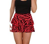 STAR FASHION RARA Skirt for Womens Hot Mini RARA Skirts Pleated Flared Layers Ladies Trendy Clubwear Skirts for a Stylish Look Red/Black Zebra Print 12-14