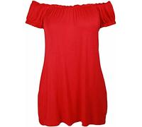 STAR FASHION Semi Sheer Boho Shoulder Off Elasticated Gather Long Gypsy Summer Top Cosplay Strapless Camisole Steampunk Pirate Costume Blouse for Woman (UK 14 - 28)