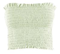 STAR FASHION Sheering Crop Boobtube for Womens Crepe Fabric Boobtube Vest Tops Ladies Gather Strapless Top Shirred Bandeau Summer Bra Crop Top-Cream-12-14