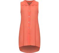STAR FASHION Sleeveless Chiffon Uneven Hem Shirt Top Plus Size Loose Fit Asymmetric Tunic Top Blouse Stretch Fitting Button Down Chambray Shirt for Woman, Coral (UK 14 - 28)