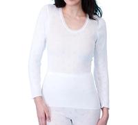 STAR FASHION Thermal Long Sleeve Vest for Womens Ladies Extra Warmth Brushed Inside Hot Stuff Vest Thermal Underwear Tops with 0.45 Tog Rating for Winter Body Warmer Large White LSlv