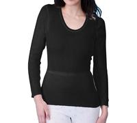 STAR FASHION Thermal Long Sleeve Vest for Womens Ladies Extra Warmth Brushed Inside Hot Stuff Vest Thermal Underwear Tops with 0.45 Tog Rating for Winter Body Warmer X/Large Black LSlv