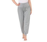 STAR FASHION Tie Harem Pants for Womens Tie Waist Drawstring Elasticated Hareem Trousers Ladies Ankle Cuffed Plain Harem Bottoms Grey-XXL