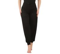 STAR FASHION Tie Harem Pants for Womens Tie Waist Drawstring Elasticated Hareem Trousers Ladies Ankle Cuffed Plain Harem Bottoms Black-XXL