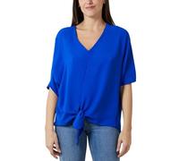 STAR FASHION Tie Hem Blouse for Womens V Neck Short Sleeve Top Ladies Deep V Neck Tie Front Tops and Blouses for Work Royal Blue