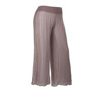 STAR FASHION Women Italian Silk Lagenlook Trouser Quirky Layering Ladies Plain Flap Elastic Waist Leggings UK Plus Size 14-22 Mocha