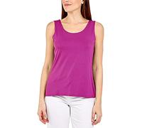 STAR FASHION Women Ladies Plain Sleeveless Vest Scoop Neck Top Solid Plain Style Stretchy Tank Tops Super Soft Casual Sport Gym Vests/Shirts Cerise UK 20-22