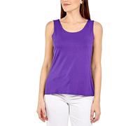 STAR FASHION Women Ladies Plain Sleeveless Vest Scoop Neck Top Solid Plain Style Stretchy Tank Tops Super Soft Casual Sport Gym Vests/Shirts Purple UK 8-10