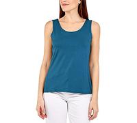 STAR FASHION Women Ladies Plain Sleeveless Vest Scoop Neck Top Solid Plain Style Stretchy Tank Tops Super Soft Casual Sport Gym Vests/Shirts Teal UK 16-18