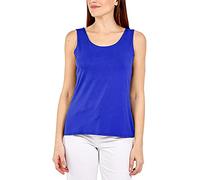 STAR FASHION Women Ladies Plain Sleeveless Vest Scoop Neck Top Solid Plain Style Stretchy Tank Tops Super Soft Casual Sport Gym Vests/Shirts Royal Blue UK 16-18