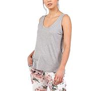 STAR FASHION Women Ladies Plain Sleeveless Vest Scoop Neck Top Solid Plain Style Stretchy Tank Tops Super Soft Casual Sport Gym Vests/Shirts Grey UK 20-22