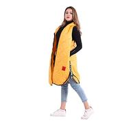 STAR FASHION Women Ladies Sleeveless Winter Long Hooded Jacket Hooded Parachute Puffer Coat Gilet Waistcoat Padded Bodywarmer Zipped Open Front Winter Coats UK Size 12-18 (One Size)