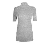 STAR FASHION Women/Ladies Turtle Polo High Roll Neck Causal Vest Top ¾ Short Sleeve Plain Stretch Soft Material T-Shirts Jumper Grey