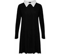STAR FASHION New Women's Ladies Long Sleeve Peter Pan Collar Flared Festive Halloween Swing Dress Top A-Line Plus Size Jersey UK 8 to 26 Black 8-10