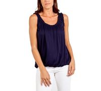 STAR FASHION Women’s Sleeveless Balloon Vest Top Ladies Loose fit Round Scoop Pleated Tunic Tops Shirts Blouse Elasticated Stretch Summer Jersey Multi Colors - Navy 16-18