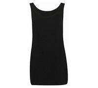 STAR FASHION Women Scoop Neck Sleeveless Stretch Plain Vest Ladies Stretchy Strappy Tank Tops T-Shirts UK Size 20-22 - Black