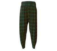 STAR FASHION Womens Alibaba Hareem Trouser Full Length Elastic Waist Printed Harem Trousers Pants Tartan Green-16-18