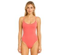 STAR FASHION Women's Cami Bodysuit Sleeveless Strappy Vest Top Stretch Fit Leotard Camisole Plain One Piece Top Coral-8-10