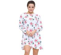 STAR FASHION Womens Christmas Party Dress Snowman Swing Dress Novelty Printed Skater Xmas Dress Secret Santa Gift White Snowman L