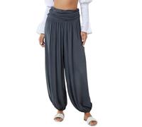 STAR FASHION Womens Italian Hareem Trouser Ladies Full Length Plain Baggy Harem Ali Baba Pants Jersey Waistband Casual Wear Charcoal 16-18
