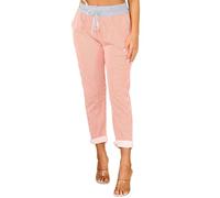 STAR FASHION Women's Italian Joggers Sweatpants Elastic Waist Active Yoga Floral Printed Jogging Pants Turn Up Ladies Casual Jogger Hoop Trousers 8-22