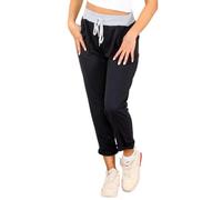 STAR FASHION Women's Italian Joggers Sweatpants Elastic Waist Active Yoga Pants Turn Up Plain Jogging Bottoms Ladies Casual Jogger Hoop Trouser 8-22