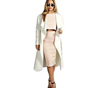STAR FASHION Womens Italian Long Duster Coat Ladies Long Sleeve French Belted Trench Waterfall Jacket | UK One Size 8-14/16-22 |