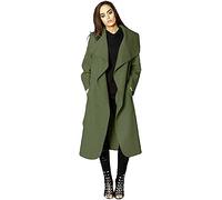 STAR FASHION Womens Italian Long Duster Coat Ladies Long Sleeve French Belted Trench Waterfall Jacket | UK One Size 8-14/16-22 |