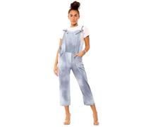 STAR FASHION Women's Ladies Dungarees Jumpsuit Sleeveless Overalls Playsuit Loose Baggy Retro Italian Trouser Long Pants Denim Floral Tie Dye Prints/Large