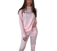 STAR FASHION Womens Long Sleeve Yves Saint West Print Top and Shirt Co-ord 2 Piece Loungewear Tracksuit Set with cuffed Bottoms Ladies Round Neck Summer Casual Outfit UK Size 8 To 22