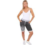 STAR FASHION Womens New Italian Plain Tiedye Shorts Elastic Waist 3/4 Cropped Trousers Summer Beach Pants Magic Short Pajamas | Tiedye Black | 8-10