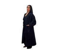 STAR FASHION Womens Oversized Long Baggy Jacket Coat Batwing Long Sleeve Ladies Waterfall Open Front Long Cardigan with 2 Pockets Navy