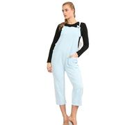 STAR FASHION Womens Plain Dungarees Jumpsuit Ladies Sleeveless Overalls Playsuit Loose Baggy Retro Italian Trouser Long Pants Medium Mint