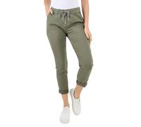 STAR FASHION Women's Plain Magic Trousers Italian Back Pockets Magic Yoga Pants Lagenlook Jogger Active Casual Stretchy Joggers Pant Khaki-20-22