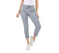 STAR FASHION Women's Plain Magic Trousers Italian Back Pockets Magic Yoga Pants Lagenlook Jogger Active Casual Stretchy Joggers Pant Grey-16-18