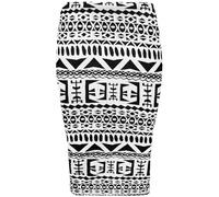 STAR FASHION Women's Plus Size Printed Bodycon Midi Skirt Stretch Office Wear Pencil Wiggle Skirts Aztec Print-8-10