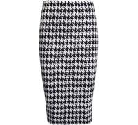 STAR FASHION Women's Plus Size Printed Bodycon Midi Skirt Stretch Office Wear Pencil Wiggle Skirts Dog Tooth-12-14