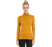 STAR FASHION Womens Polo Neck Jumper Tops Long Sleeve Ladies Roll Turtle Neck Plain Knitted Pullover Sweatshirt for Ladies Stretch Lightweight Sweater Top Mustard 20-22