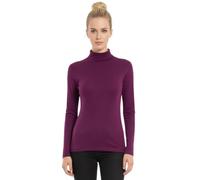 STAR FASHION Womens Polo Neck Jumper Tops Long Sleeve Ladies Roll Turtle Neck Plain Knitted Pullover Sweatshirt for Ladies Stretch Lightweight Sweater Top Purple 24-26