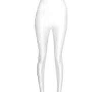 STAR FASHION Womens Shiny American Elasticated Waist Stretchy Disco Leggings Dance Ladies Wet Look Pants Slim Fit Clubwear Tights Partywear PVC Yoga Pants White 12-14