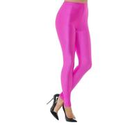 STAR FASHION Womens Shiny American Elasticated Waist Stretchy Disco Leggings Dance Ladies Wet Look Pants Slim Fit Clubwear Tights Partywear PVC Yoga Pants Neon Pink 20-22