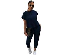 STAR FASHION Womens Short Sleeve Boxy Baggy Top and Shirt Coord 2 Piece Loungewear Suit Set Cap Sleeve Tracksuit with Bottoms or Shorts Ladies Round Neck V Neck Summer Casual Outfit UK Size 8 To 22