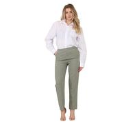 STAR FASHION Womens Two Tone Work Trousers Straight Leg Bi Stretch Elasticated Waist Office Pants Ladies Formal Catryan Tritonic Trousers Bottoms with Pockets Sage-12-L