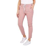 STAR FASHION Women's Wet Leather Look Italian Joggers Sweatpants Elastic Waist Active Yoga Pants Turn Up Faux Leather Magic Pants Jogging Bottoms Ladies Casual Jogger Hoop Trouser Pink-12-14