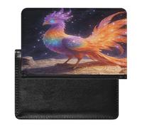 Star Feather Phoenix Passport Holder Cover Wallet RFID Blocking Leather Passport Wallet Passport Cover Passport Protector Credit Card Hold Travel Accessories