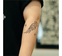 Star Feather Waterproof Semi-Permanent And Long-Lasting 2 Weeks Temporary Tattoo Stickers For Men And Women Finger Chest Arm Back(5pcs)